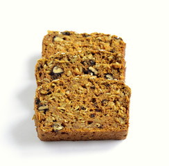 Pumpkin bread with oatmeal and walnuts