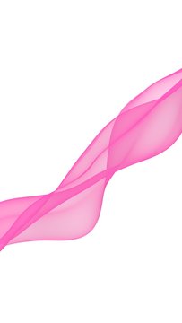 Abstract pink wave. Bright pink ribbon on white background. Pink scarf. Abstract smoke. Raster air background. Vertical image orientation. 3D illustration
