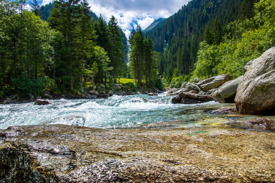 River between the waterfalls of krimml in austria (Krimmler Wasserf&auml;lle)