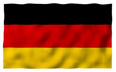 Flag of Germany. Wide format 3D illustration. State symbol of the Federal Republic of Germany. 3D rendering