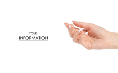 Beautiful woman's hands pattern isolated on white background