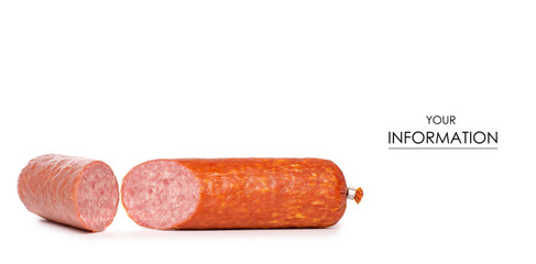 A smoked sausage pattern on a white background isolation