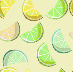 Beautiful bright colorful delicious tasty yummy ripe juicy lovely orange summer autumn dessert slices of oranges and mandarins pattern vector illustration. Perfect for textile, wallpapers, cards