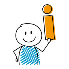 Information sign with smiley stickman. Vector.