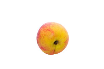 Ripe nectarine on white isolate background