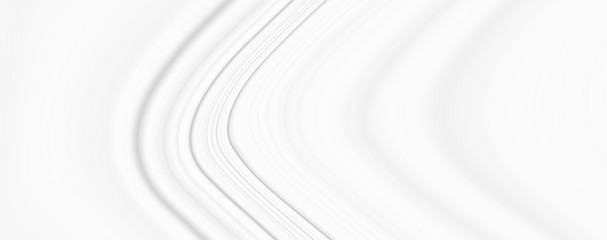 Waves and lines in light colors. Smooth gradients of white and gray background, panorama of marble texture.