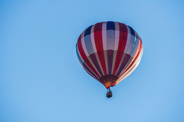 Colorful hot air balloon floating in the sky