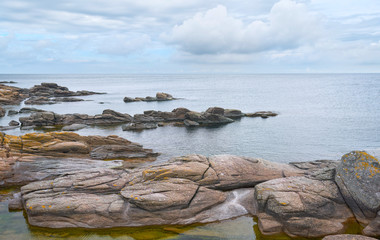 Baltic Sea coast line. Island Bornholm in Denmark