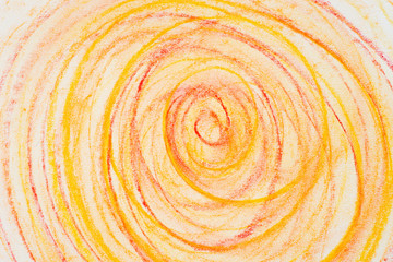 orange crayon circles on paper drawing bacground texture
