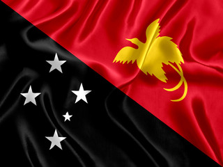 Flag of Papua New Guinea silk