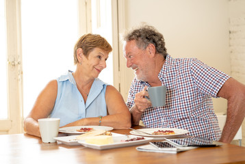 Portrait of a beautiful senior couple having breakfast together