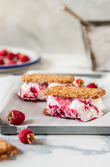 Raspberry Ice Cream Sandwiches