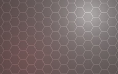 Honeycomb with color lighting, on a gray background. Perspective view on polygon look like honeycomb. Isometric geometry. 3D illustration