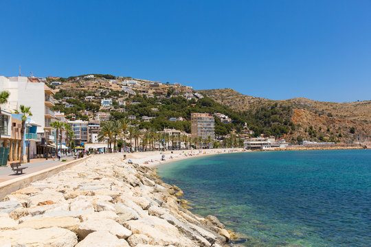 Javea Spain beautiful Platja de la Grava beach located south-east of Denia also known as Xabia