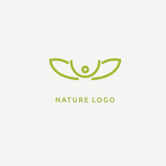 Abstract green leaf logo icon vector design. Landscape design, garden, Plant, nature and ecology vector logo