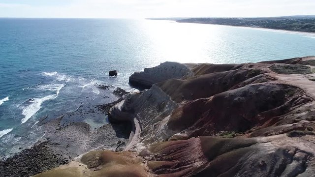 flying over Port Willunga coastline in Adelaide, South Australia
