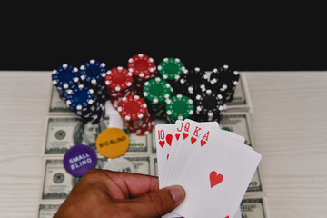 Gambling Concepts. Business people are gambling in the casino. Betting is a gamble for investors.