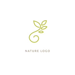 Abstract green leaf logo icon vector design. Landscape design, garden, Plant, nature and ecology vector logo