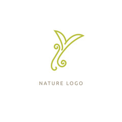 Abstract green leaf logo icon vector design. Landscape design, garden, Plant, nature and ecology vector logo