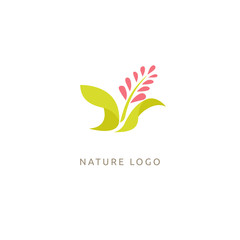 Fototapeta premium Campanula logo. Wedding floral icon. Luxury retro emblem. Cosmetics, Spa, Beauty salon, Decoration, Boutique vector logo.
