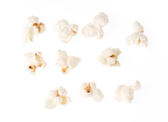 collection Pop corn isolated on white background.