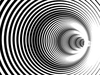 Abstract black and white background with spiral tunnell. Illustration