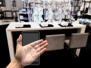 blurred photo, Blurry image, People shopping in  Department Store, background