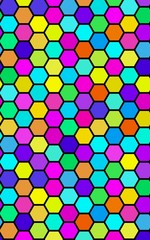 Honeycomb many color, multicolored. Isometric geometry. 3D illustration