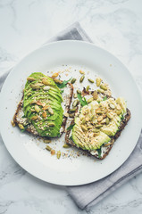Healthy avocado toasts