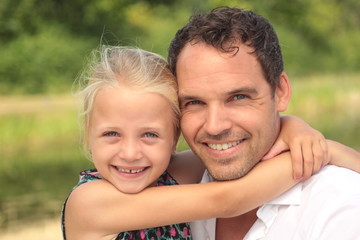 Fototapeta premium Father and daughter outside