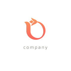 Vector luxury flower logo design. Ornate floral sign. Modern simple line art premium design vector element.