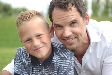 Fototapeta premium Father and son outside