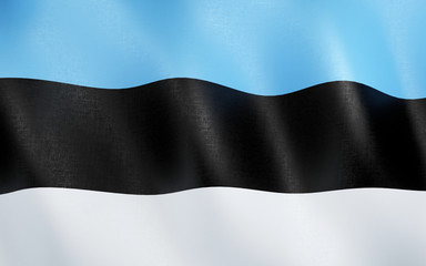 3D Flag of Estonia.