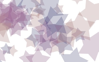 Multi Colored translucent stars on a white background. Red tones. 3D illustration