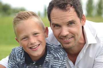 Fototapeta premium Father and son outside