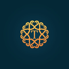 Monogram design elements, graceful template. Calligraphic elegant round frame for initials wedding illustration