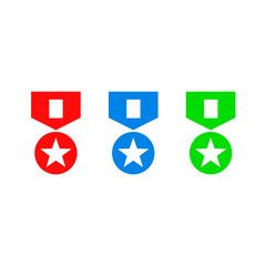 red green blue medal set