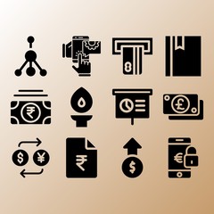 Molecule, atm and mobile related premium icon set