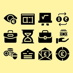 Warehouse, invoice and exchange related premium icon set