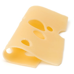  one Cheese slice isolated on white background