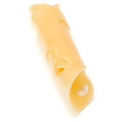  one Cheese slice isolated on white background