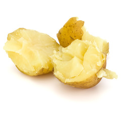 boiled peeled potatoes isolated on white background cutout