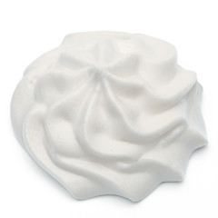 Whipped cream swirl  isolated on white background cutout