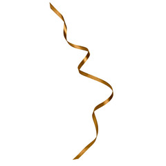 Shiny satin ribbon in brown color isolated on white background close up