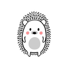 Cartoon doodle cute hedgehog - isolated vector illustration © paramouse