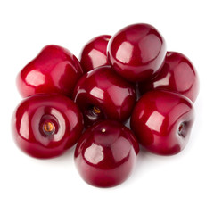 Sweet ripe cherry isolated on white background cutout