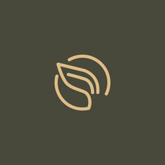Tree leaf vector logo design, eco-friendly concept. Vector floral curve logo design.
