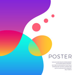 Colorful abstract vector shapes poster design