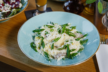 Grilled Chicken Caesar Salad with Cheese and Croutons