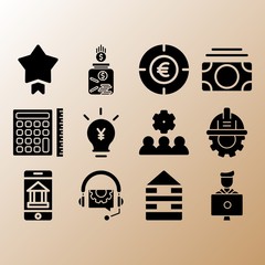 Medal, money and team related premium icon set